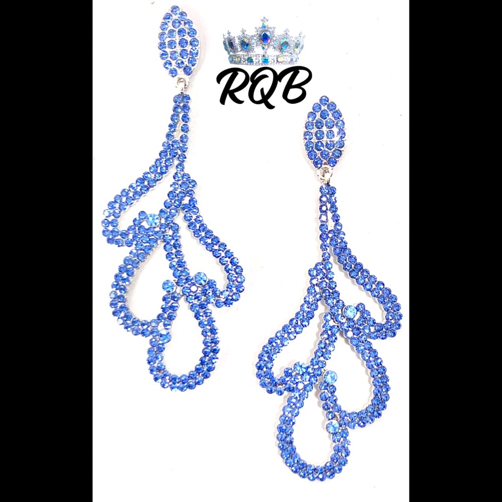 Pageant Earrings Light Blue - Picture 1 of 2